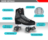 Hard Boot Adult Quad Roller Skate med Glitter Materiale